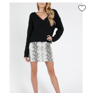 snakeskin leather skirt